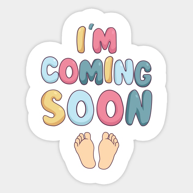 I'm Coming Soon Pregnancy Announcement Baby Baby Feet Sticker by Anassein.os